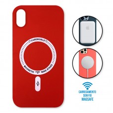 Capa iPhone XR - Padrão Magsafe Vermelha